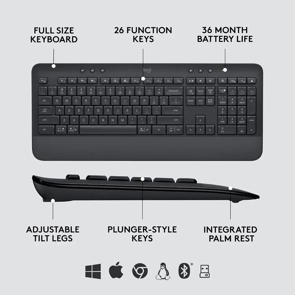 Logitech Signature MK650 Combo for Business Wireless Keyboard Mouse Graphite